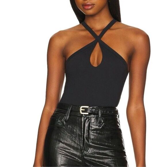 Free People Cross My Heart Duo Bodysuit Black size L - Picture 1 of 13